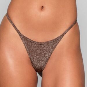 NWT SKIMS swim glitter thong M